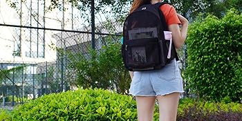 COVAX Large Capacity Heavy-Duty Breathable Mesh Backpack - See-Through College Bag with Padded Shoulder Straps, Easy Access for Swimming, Outdoor Sports, Large Capacity Backpack, Swimming Gear