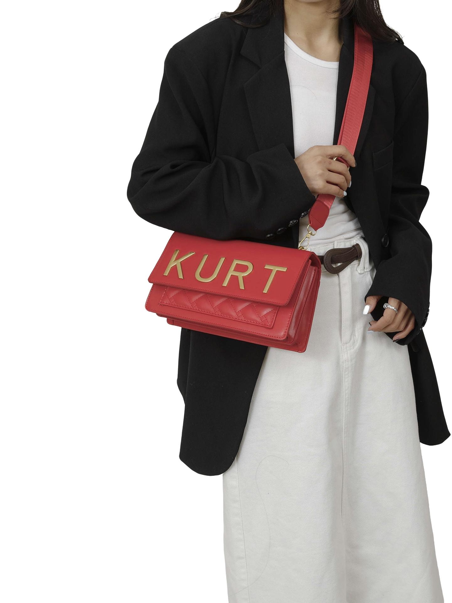 New Fashion Casual Custom Letter Metal Buckle Crossbody Shoulder Bag, Modern Solid PU Material, All Season Accessory for Women