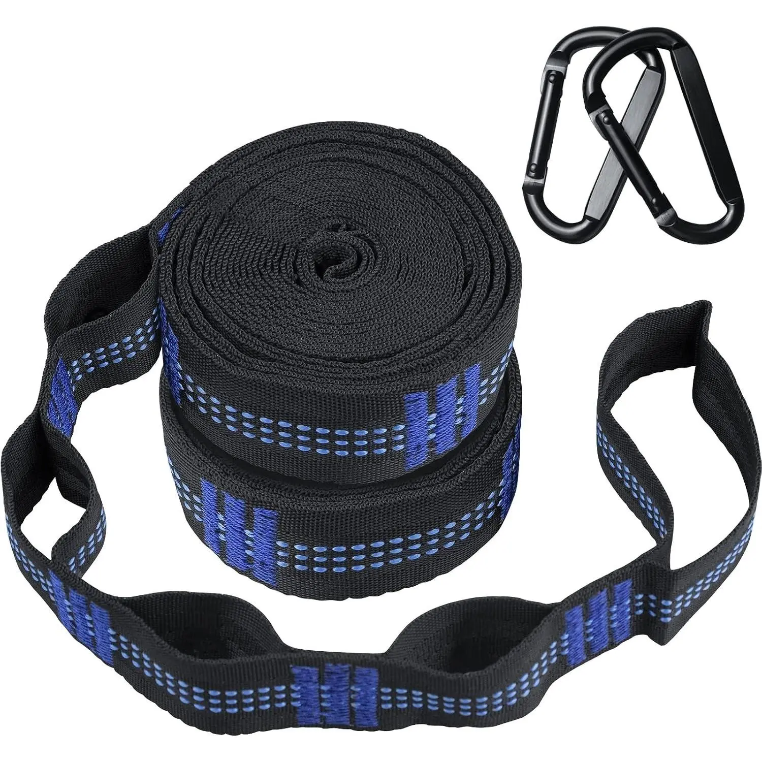 Hammock Straps – Camping Hammock Tree Straps Set, 20 ft Long Combined, 30+2 Loops, 2000 LBS Heavy Duty Strap for Hammock Suspension System Kit
