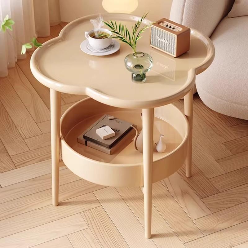 Creative Small Coffee Table for Home, Modern Minimalist Bedside Table with Storage, Mobile Nightstand for Living Room and Bedroom