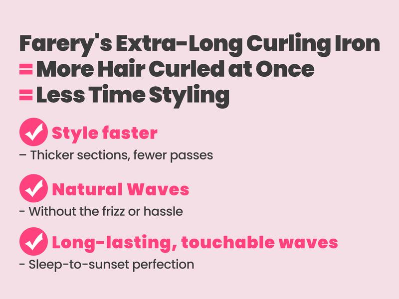 Farery Long Barrel Curling Iron 1.25 inch, 11 Adjustable Temp, Include Clips & Silicone Pad, Comfort