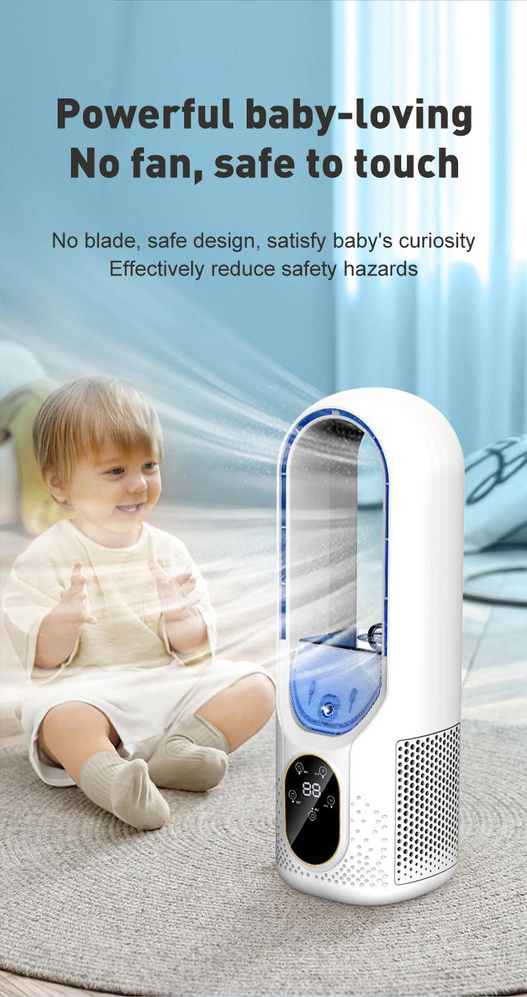 Mini Desktop Fan, Office Cooling Humidifier, Leafless Spray Cooler, USB Cold Fan, Energy Efficient, Perfect for Home & Office Use