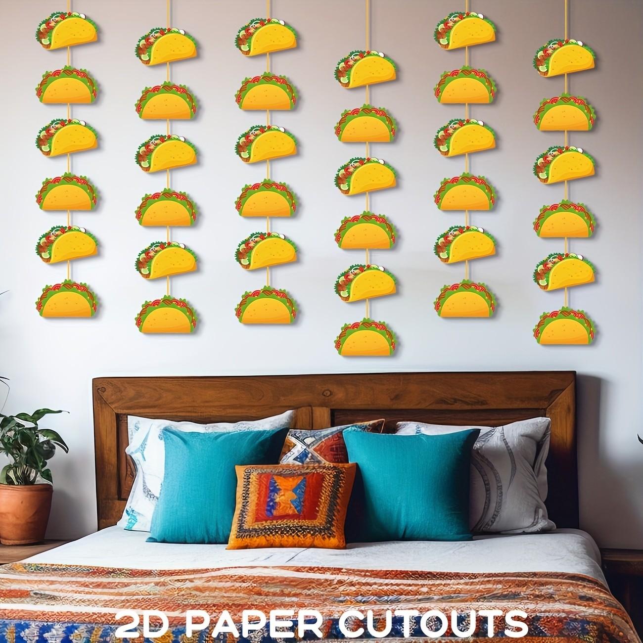 Taco Birthday Party Decorations, Mexican Fiesta Garland Banner, Cinco De Mayo Party Banner, Fiesta Ceiling Hanging Streamers, Cutouts