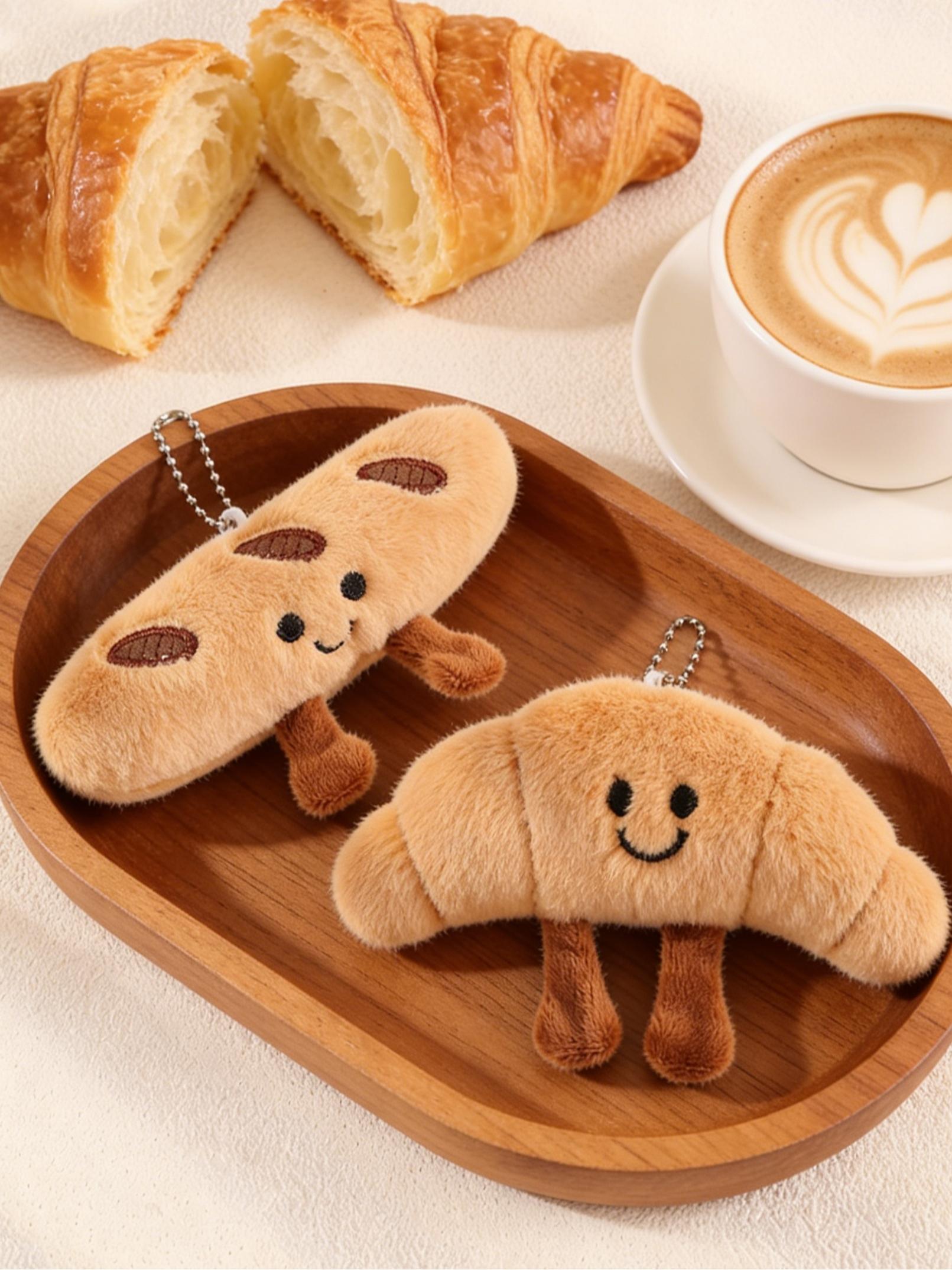 Adorable Cornucopia Bag and Bread Strip Keychain, Kids' Favorite Holiday Gift, Versatile Stress Relief Collectible