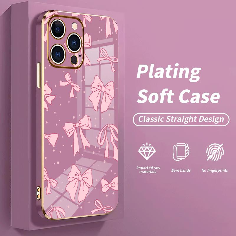 Full screen pink bow tie Soft&Flexible Electroplating TPU Silicone Phone Case For iPhone 17 Pro Max AIR 16 15 14 13 12 11 Plus Cases Durable|Shockproof|Full Camera Protection|Anti-Scratch|Non-Slip|Slim Fit|Gift For Girlfriend/Men/Women Full screen pink bow tie Soft&Flexible Electroplating TPU Silicone Phone Case For iPhone 17 Pro Max AIR 16 15 14 13 12 11 Plus Cases Durable|Shockproof|Full Camera Protection|Anti-Scratch|Non-Slip|Slim Fit|Gift For Girlfriend/Men/Women