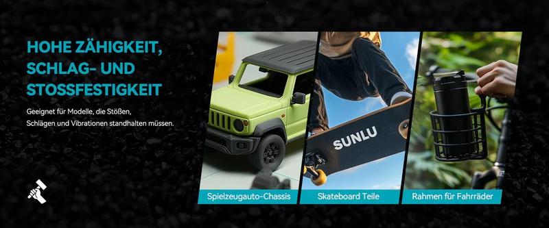 SUNLU PA12-CF Nylon Ultra-Strong Filament 1KG  - Carbon Fiber Reinforced for Aerospace Frames, Durable Outdoor Gear & Precision Engineering