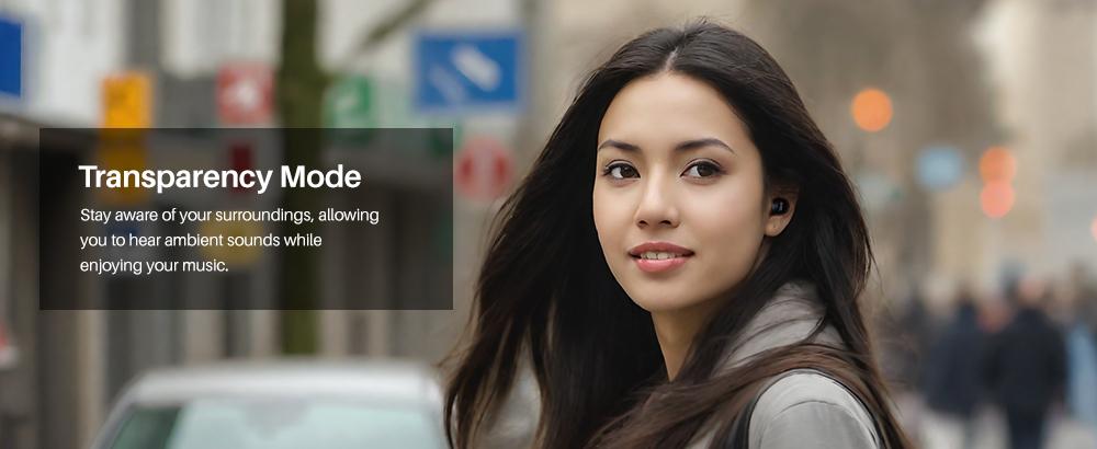 TOZO 2024NC9 Hybrid Active Noise Cancelling Wireless Earbuds ENC IPX8 Waterproof Bluetooth 5.3 Headphones Stereo Bass Heasets Headsets Audio headphones  audifonos traveling gadgets Electronic FathersDayGift Dark Black Microphone Charging