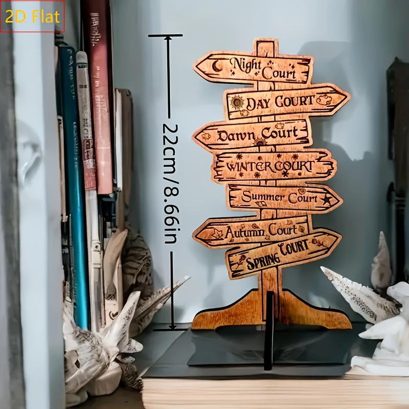 2D Flat Starlight City Wooden Bookmark, Fantasy Bookshelf Decor, Night Garden Design, Perfect Gift for Book Lovers, Indoor Outdoor Use, No Power Needed