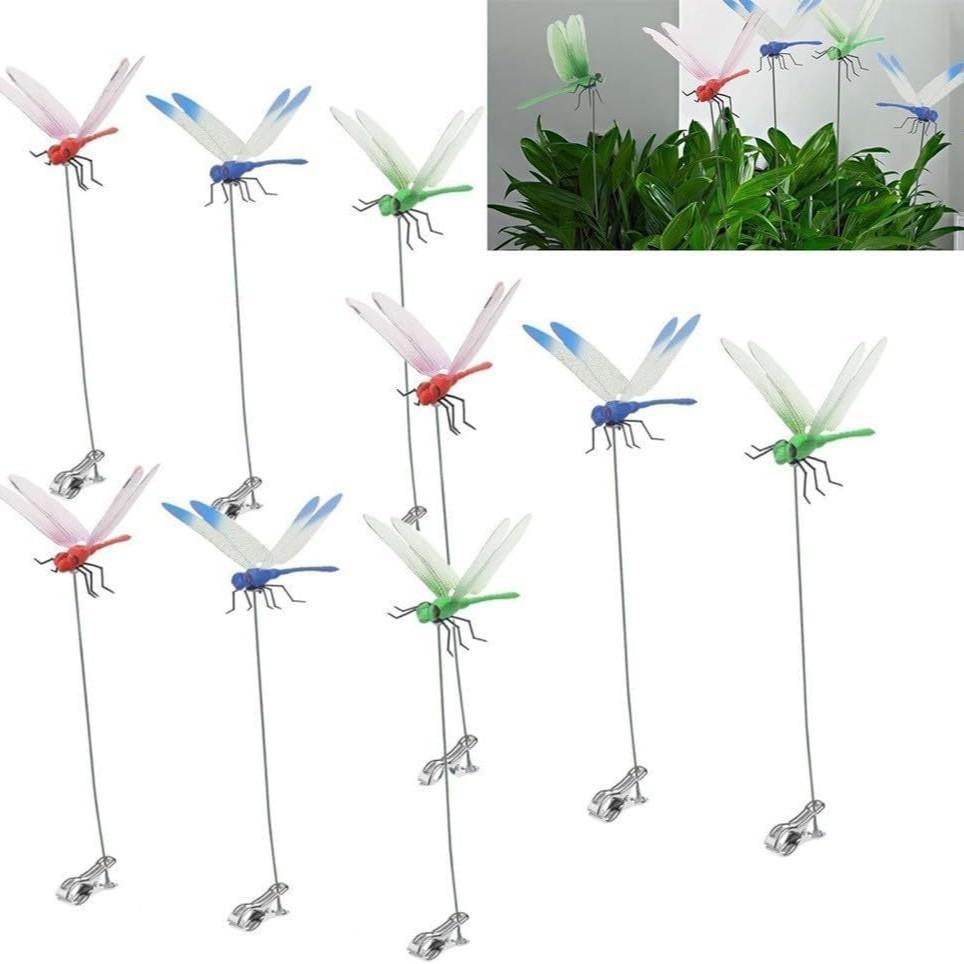 Simulated dragonfly plug rod decorative clip garden green plant creative ornament multi-color optional indoor and outdoor universal
