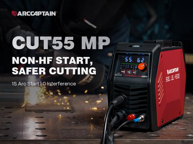 ARCCAPTAIN iControl [Non-HF] Plasma Cutter CUT55 MP with APP Control, 55Amp Blowback Pilot Arc, 120V/240V, Upgraded LED Display, Grid Cutting, Rust Removal, Plasma Gouging, Pressure Detection