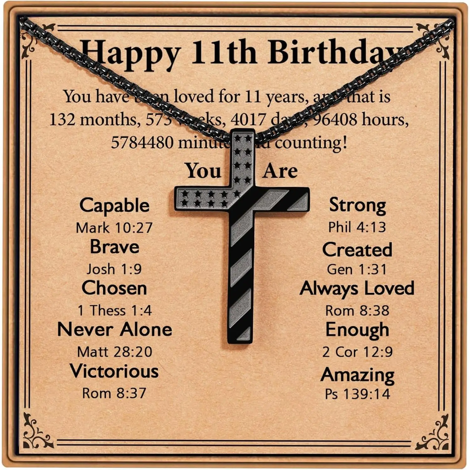 316L Stainless Steel Cross Necklace for Boys 9-16, Christian Religious Jewelry Birthday Gift for Son Nephew Grandson Teenage, 18+2 InchesGift