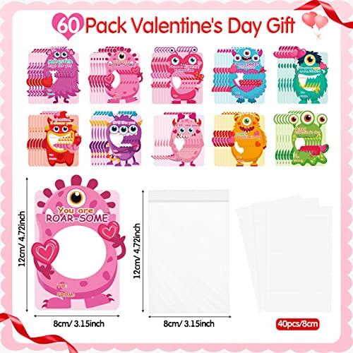 36/100 Pcs Valentine's Candy Cards Kids Gifts Set with Plastic Domes DIY Craft Treat Holder Bulk Class Valentines Candy Exchange Gifts for Couples Families School Party Classroom Gifts
