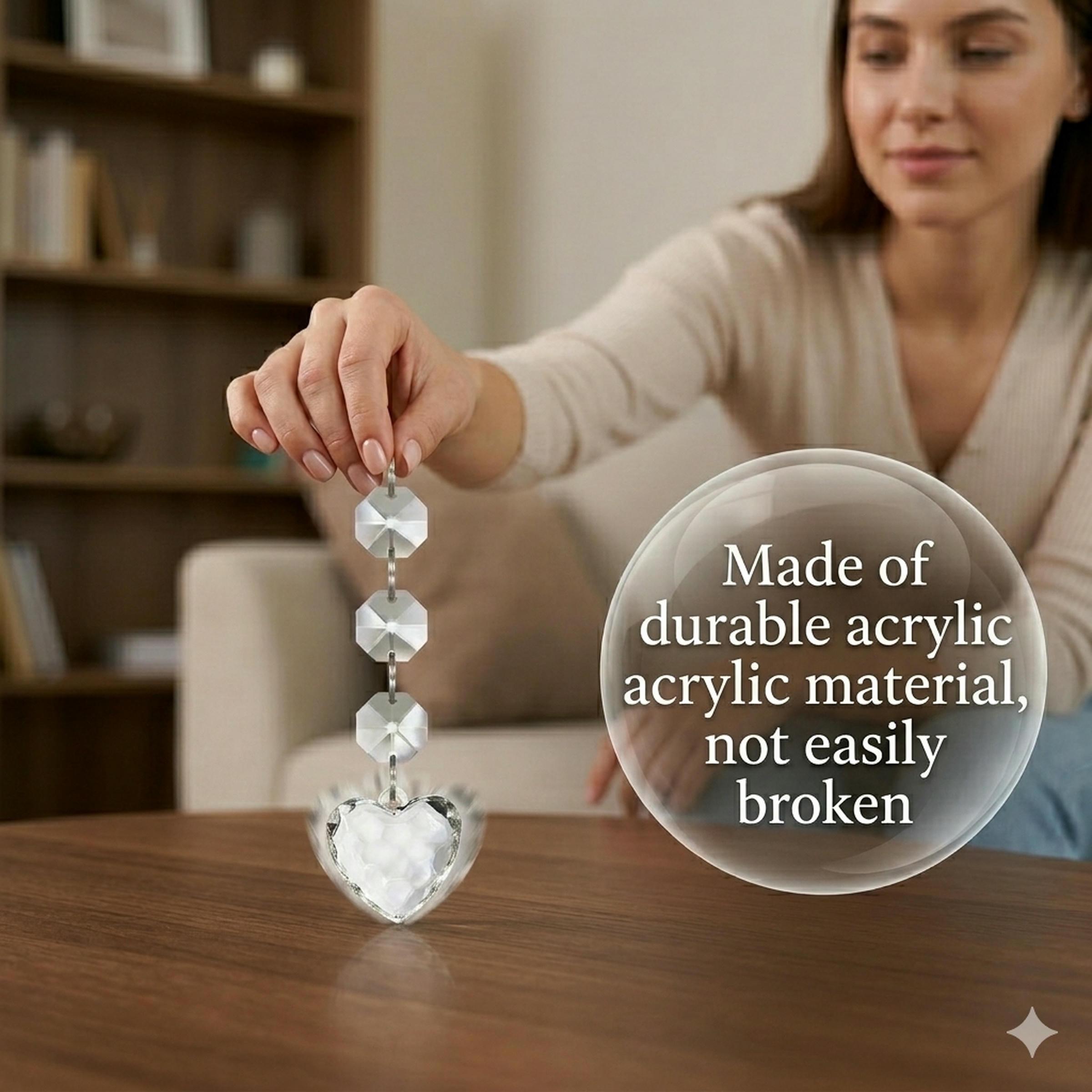 10 Pcs Acrylic Hanging Crystal Ornaments, Sparkling Icicle Prism Drop Pendants with Octagon Beads for Wedding Centerpieces, Tree Decorations, Chandelier & Party Supplies