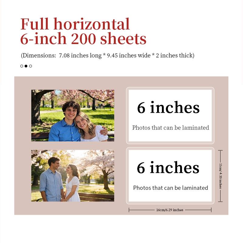 6 Inch Photo Album Holds 200 Photos, Simple Storage Book Creative Insert Style, Family Memory Book, Perfect Gift for Easter Halloween Thanksgiving