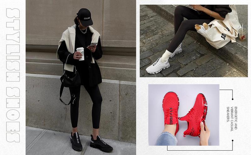 Women's Fashion Lace-up Low Top Slip on Blade Sneakers for Daily Wear,Casual Comfortable Walking Shoes, Knit Lightweight Breathable Sports Running Shoes,for Gym Treadmill Wear,Gift for Wife, Girl Friend