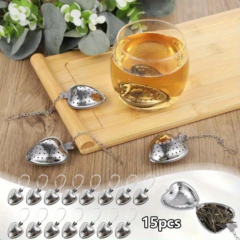 Heart Shaped Stainless Steel Tea Filter, 2pcs Simple Modern Flower Tea Brewer, Drinking Accessories for Home Dinning Room Picnic