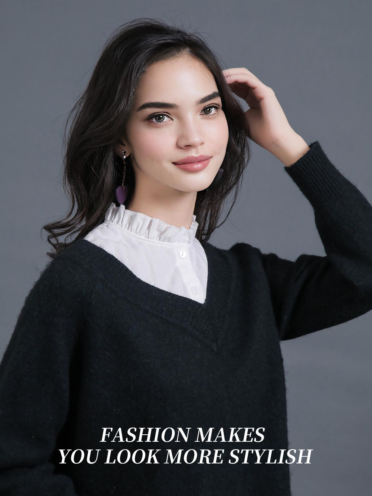 Ladies' Decorative Fakes Collar - Pure Cotton White Lace Stand-Up Collar - Available in M, L, XL & 2XL - Suitable for Coats and Occasions