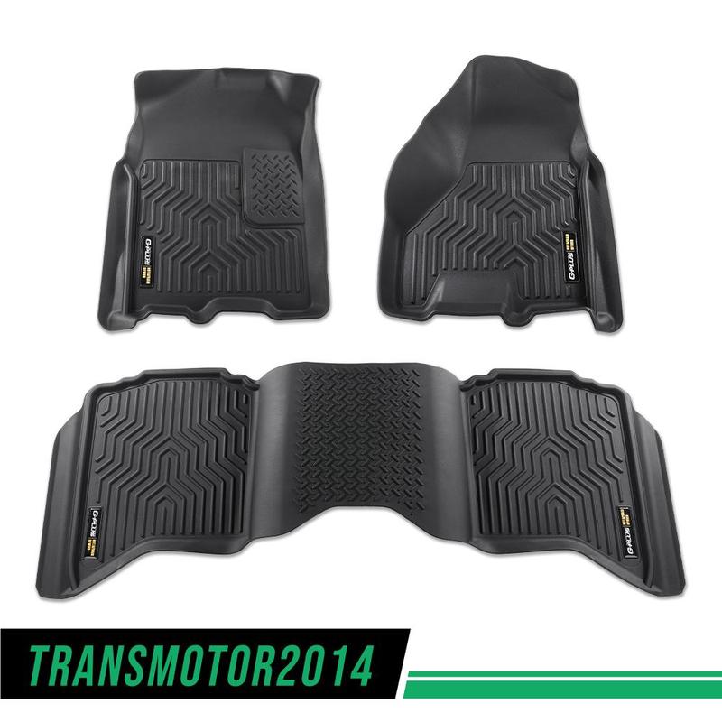 CROSSDESIGN All Weather TPE Floor Mats Waterpoof Fit For 2009-2024 Dodge Ram 1500 Classic Crew Cab