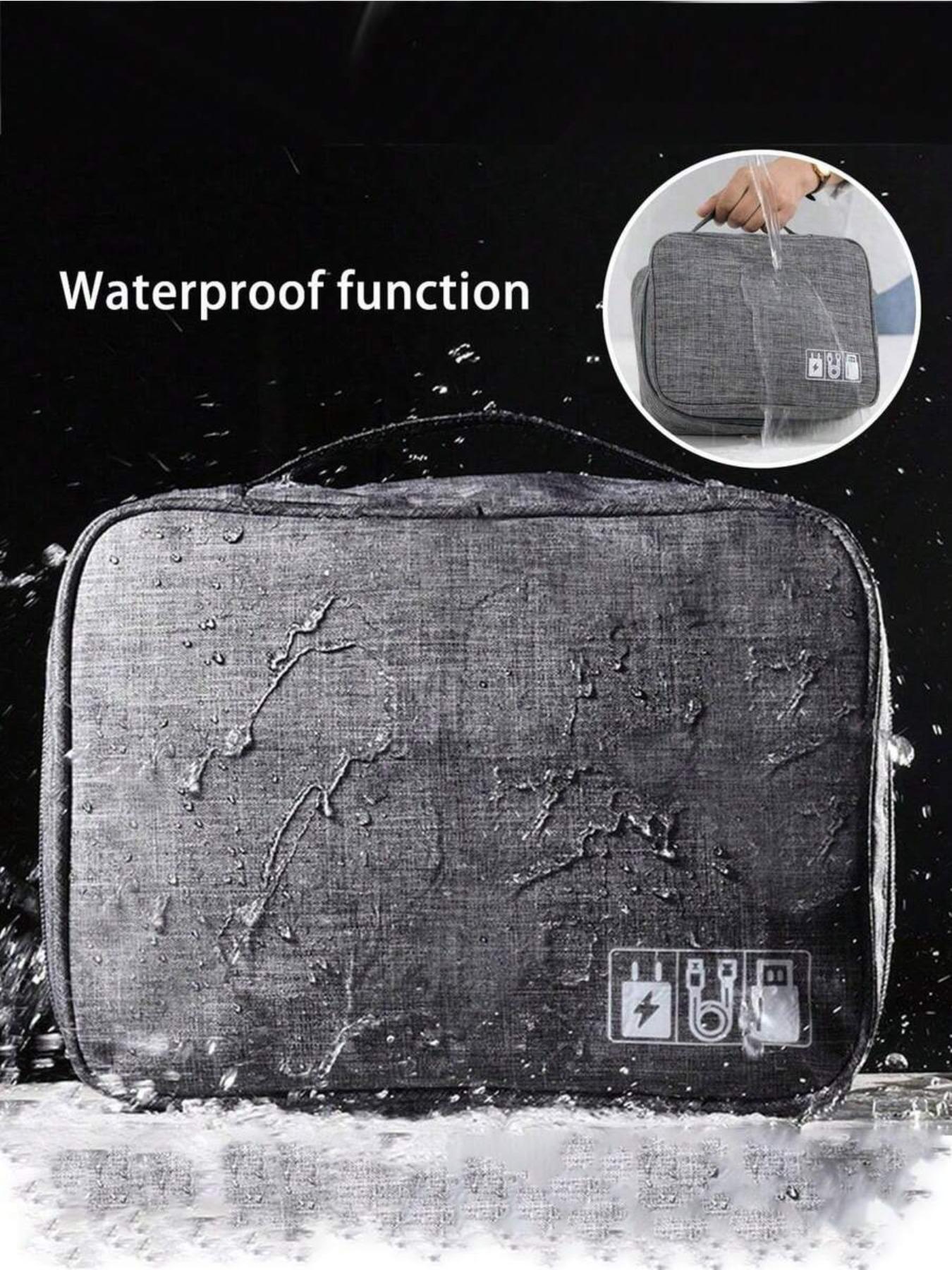 Electronics Storage Travel Bag, Waterproof Cable Organizer, Portable Tech Accessories Case, Laptop Phone Holder, Gift for Travel Office, Travel Gadgets
