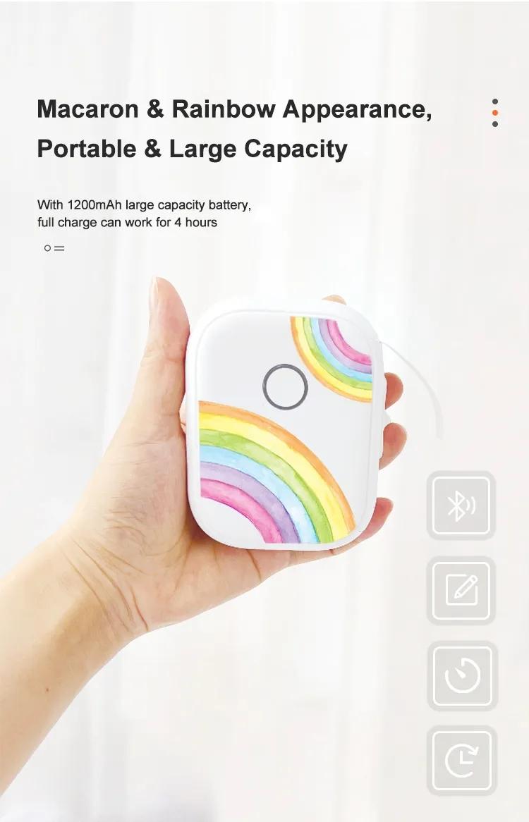 Portable Label Maker with Box, Mini Wireless Rechargeable Printer, Bluetooth-compatible Connected Phone, Includes 1 Roll Sticker, Thermal Printer, Inkless Label Printer
