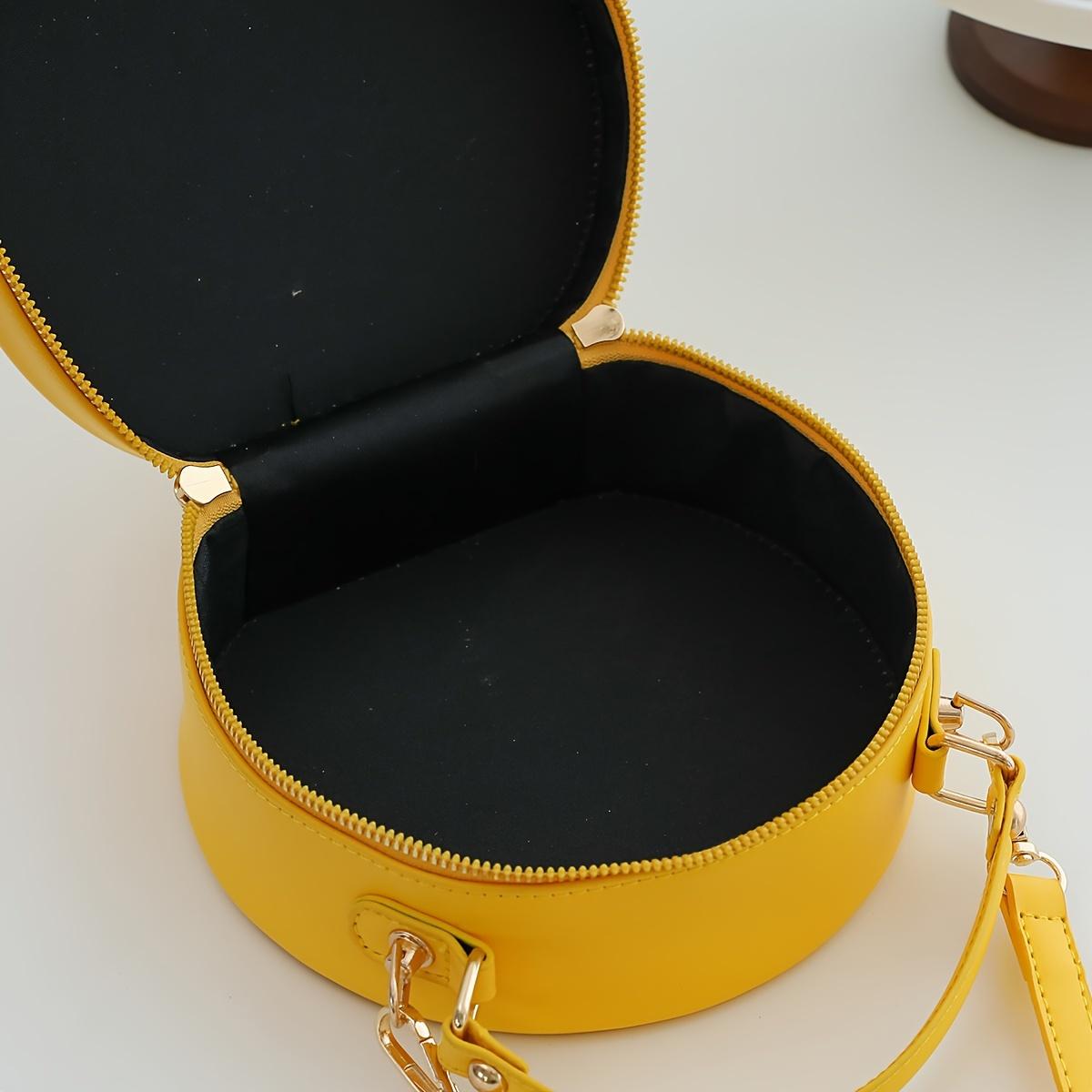 Women's Cute Lemon-Shaped Sequined PU Leather Fashion Crossbody Handbag - Compact Embellished Female Gym Bag with Adjustable Casual Crossbody Strap for Party Use
