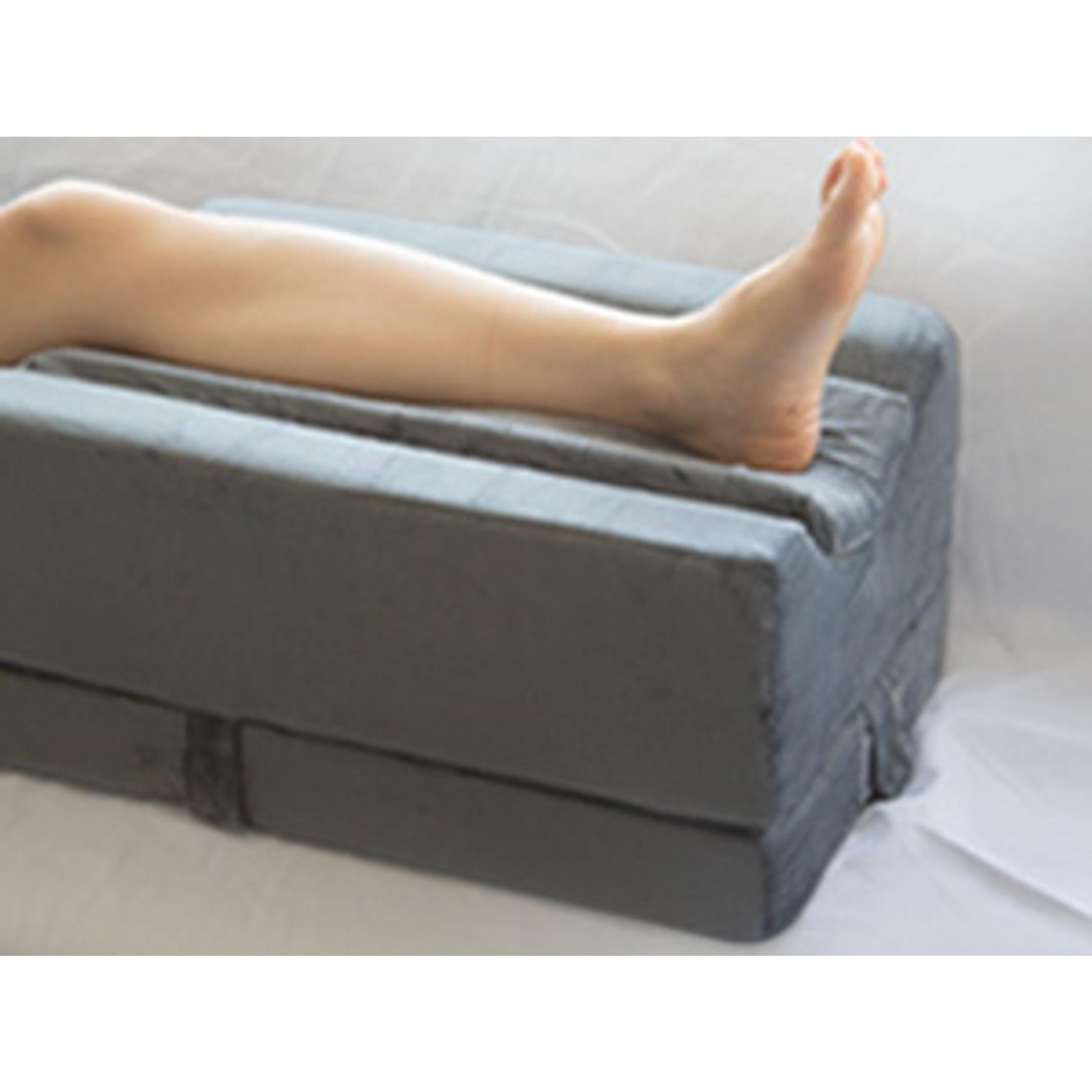 4-Height Adjustable Leg Elevation Pillows for After Surgery, Injuries, or Rest, Memory Foam Leg Pillows for Sleeping with 3 Handles and Insert Pad, Washable Velvet Cover