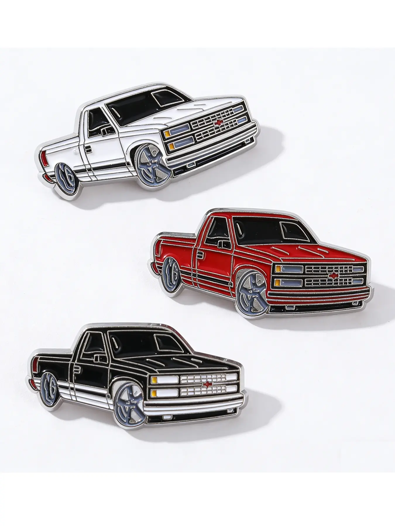 3-Piece Chevrolet 454 SS Hat Clip Pin Set, 90s Retro Classic Truck Enamel Brooch, Enamel Lapel Pins, Vintage Racing Golf Hat Clips for Chevy Fans & Truck Enthusiasts, Metal Alloy Cap Pin Gift for Men, Men Accessories