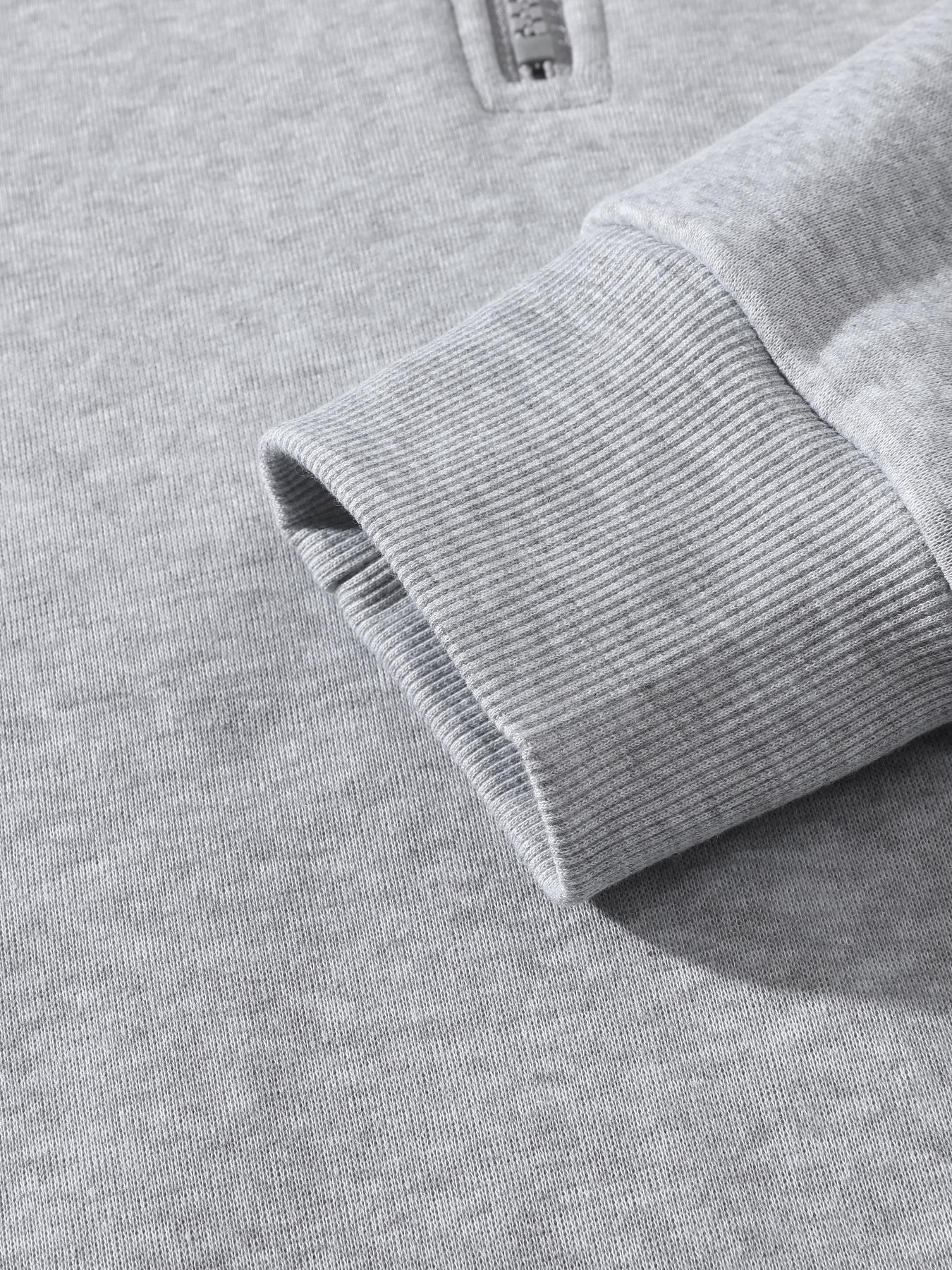 Men's Solid Color Half Zip Up Fuzzy Hoodie, Regular Fit Casual Comfy Thermal Lined Long Sleeve Hooded Sweatshirt for Fall & Winter, Men's Clothes for Daily Wear