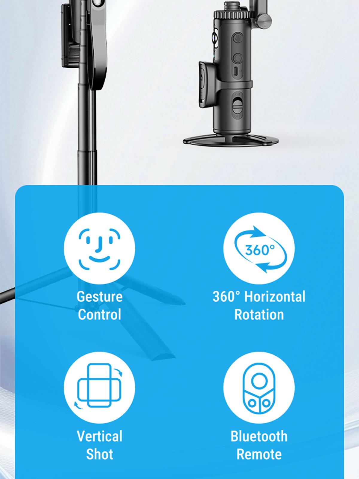 AI Auto Face Tracking Tripod with 63" Selfie Stick Tripod | Smart Face Tracking Phone Holder with LED light for TikTok Live & Vlogging | Gesture Control & Bluetooth Remote | Perfect for Content Creator | Gift for Boy & Girl Friend | Spring Glow Up