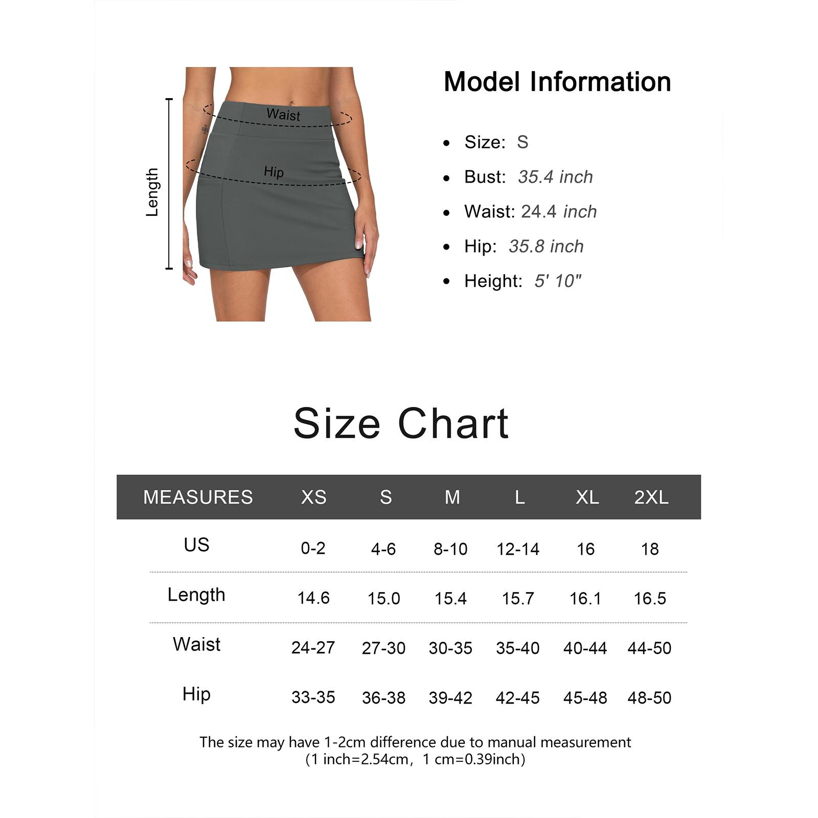 THE GYM PEOPLE 2 Pieces Women's A-line High Waisted Golf Skorts Tennis Mini Athletic Active Skirts Pickleball Built-in Shorts with 3 Pockets
