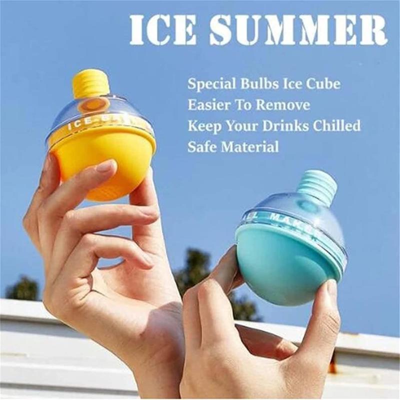 3PCS-2025 summer creative light bulb ice mold, whiskey ice ball making machine mold, whiskey drink cocktail drinking round ice freezing mold, reusable, arbitrary color