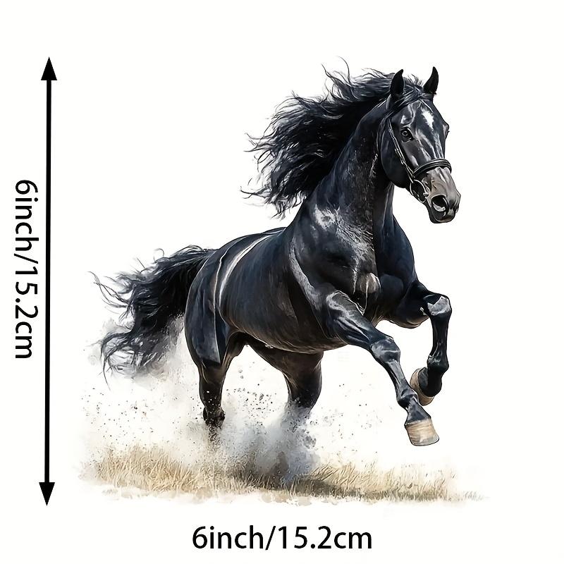 1PC Majestic Dynamic Galloping Black Horse Logo Sticker For Stationery, Decor, Car Decals Inject dynamic wild soul into items