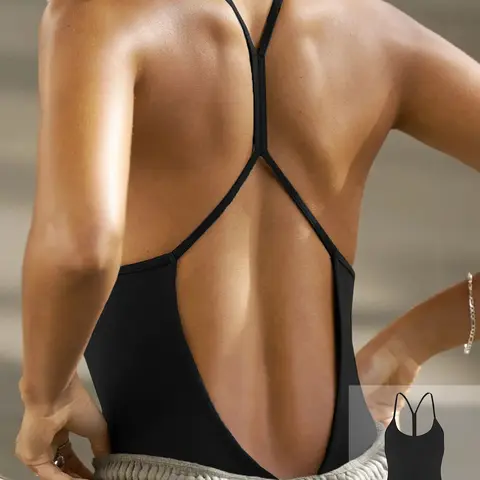 Women's Solid Backless Camisole Bodysuit, Casual Street Fashion Sleeveless Bodysuit for Daily Wear, Ladies Clothes