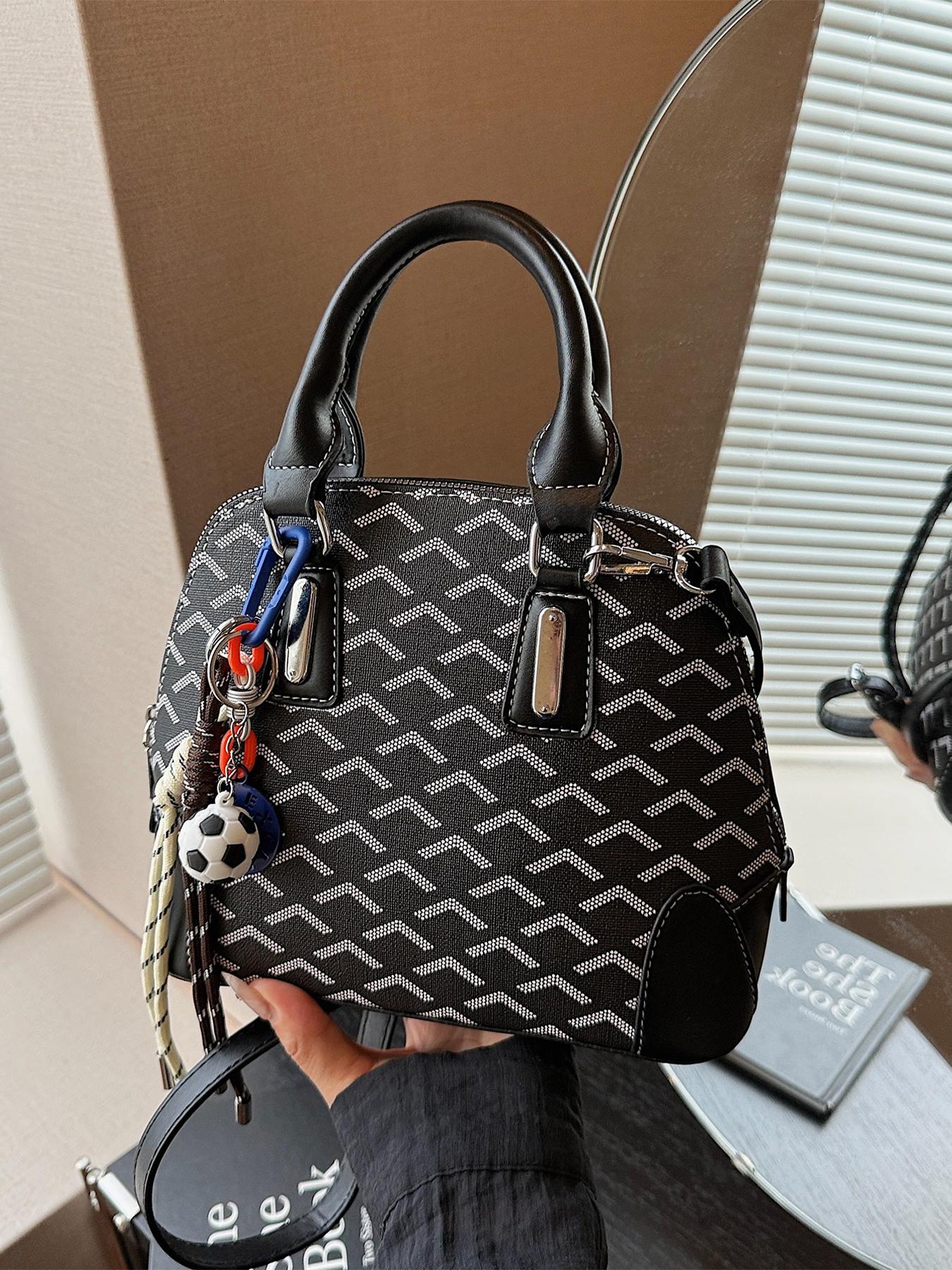 Elegant Wave Pattern Shell Bag, Classic Handbag for Women, Hobo Shoulder Bag, Fashionable Crossbody Shoulder Bag, All Season Casual Style, Crossbody Purse, Pu Tote Satchel