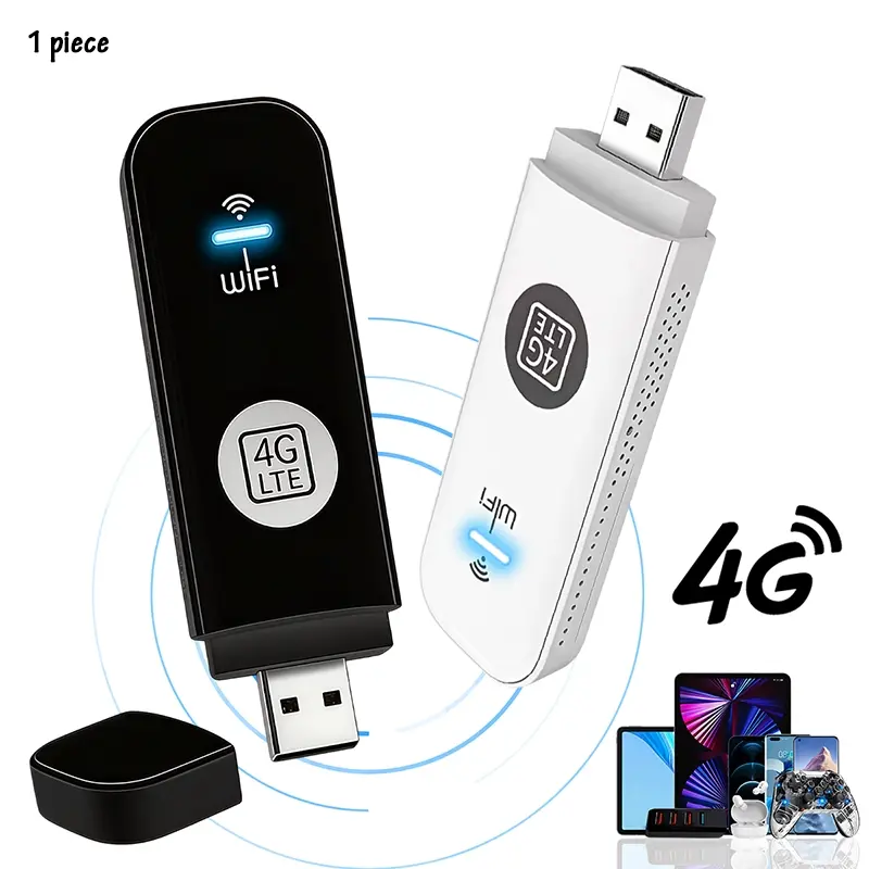 4G LTE Mobile Wireless Personal WiFi Hotspot Router - 150 Mbps USB Modem, Portable Car Accessory Mini Gadget, Tools and Gadgets Adapter for Desktop PCs & Laptops (Requires Separate Data SIM Card)