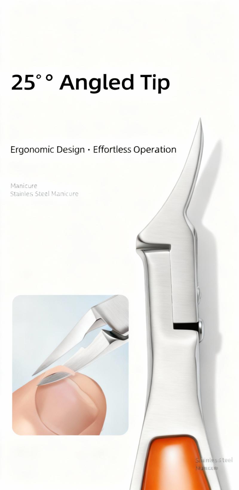 2-Piece Nail Care Set for Thick & Ingrown Nails: Pointed Clipper & Metal Shining File, Ideal for Men & Seniors