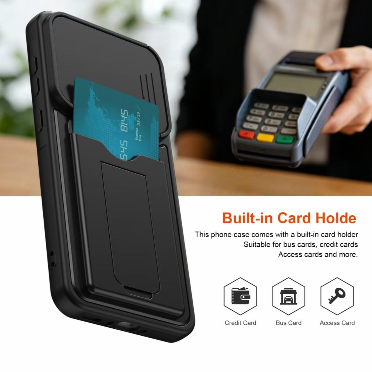FOR Samsung Galaxy S26 Ultra ,S26PLUS,S26,A57/A56/A37/A36/A27/A26/A17 Case, Push-Pull Lens Cover, Card Slot, Hidden Stand, Dust-Proof, Scratch-Resistant, Dual-Sided Support
