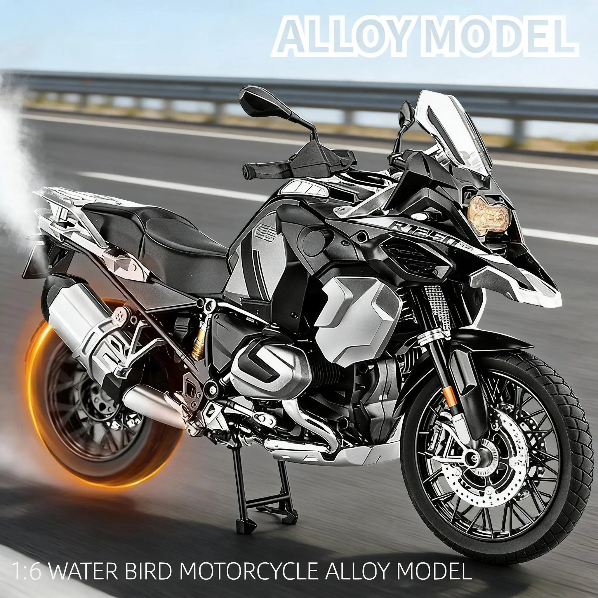 1:6 Scale High Sim Alloy Metal Diecast Motorcycle Model - Compatible with BMW R1250 GS ADV, Collectible Hobby Gift Item