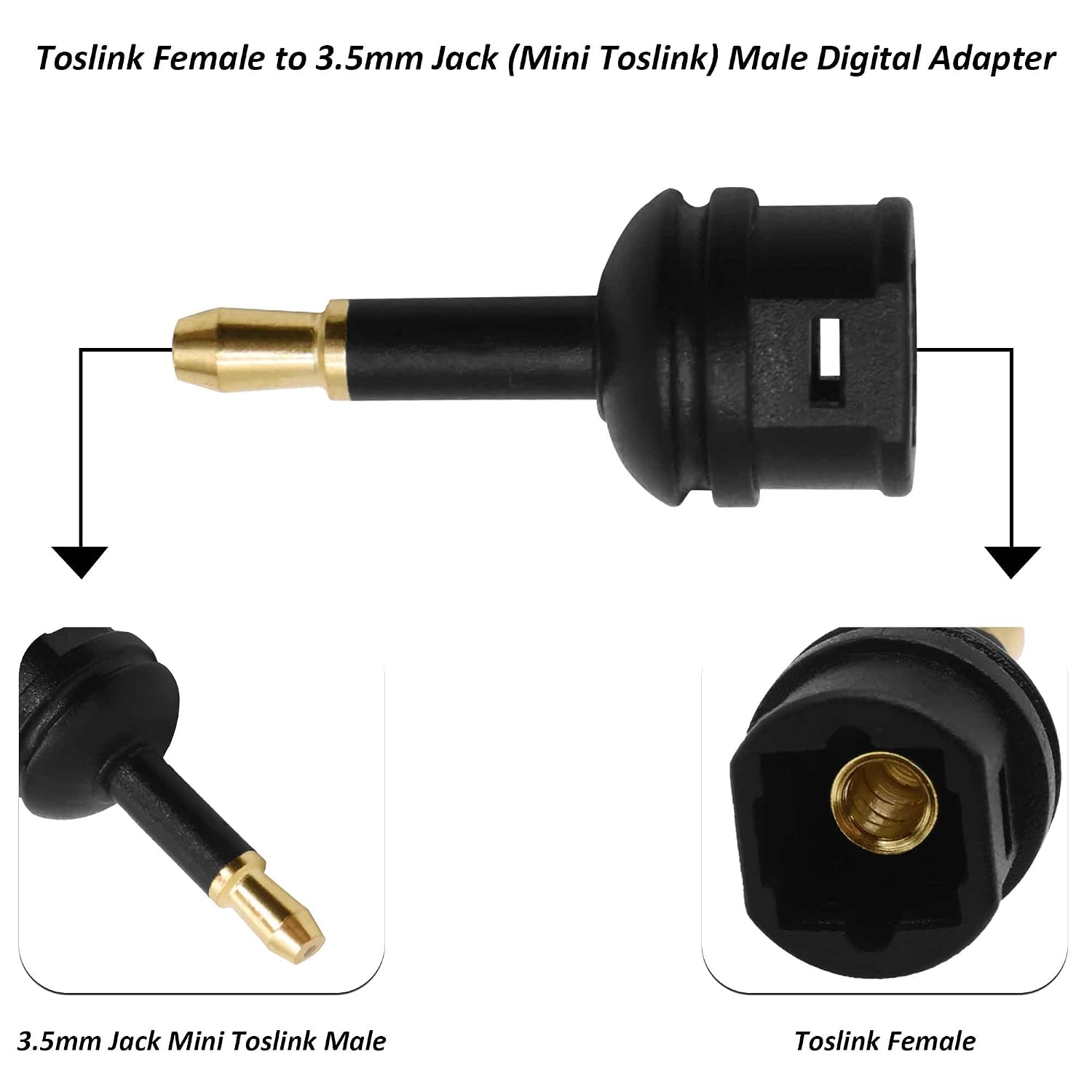 3.5mm Mini Toslink Adapter Digital Fiber Optic Audio Connector | Toslink Female to 3.5mm Mini Male Jack Converter,for Optical Audio Laptop TV Sound Bar Theater 3.5mm Mini Toslink Adapter Digital Fiber Optic Audio Connector | Toslink Female to 3.5mm Mini Male Jack Converter,for Optical Audio Laptop TV Sound Bar Theater
