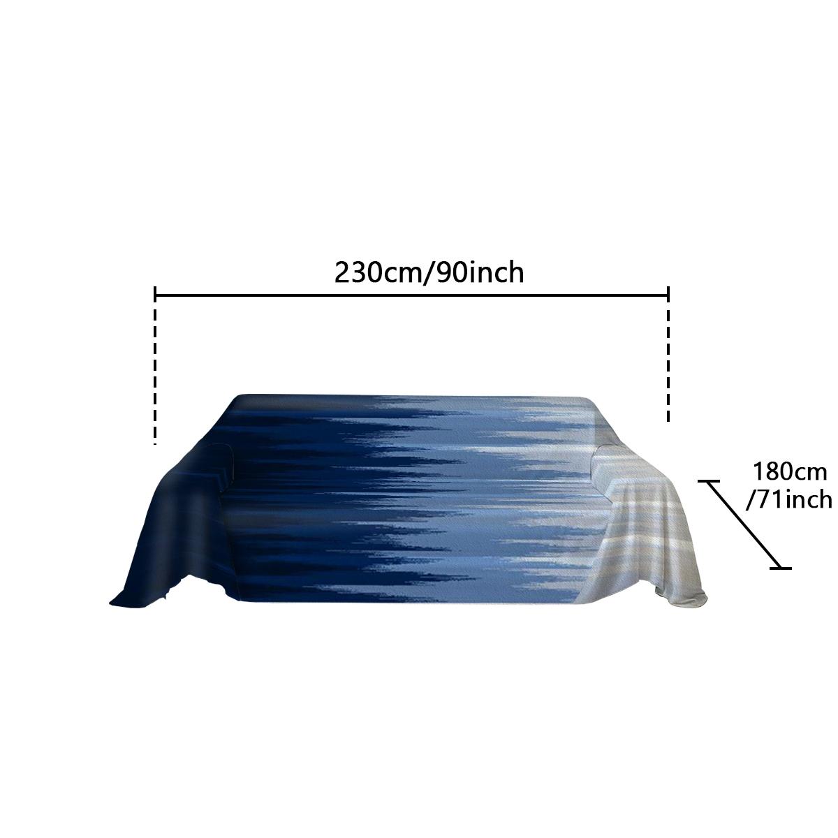 Deep blue gradient sofa cover machine washable sofa towel suitable for all seasons, suitable for single to four seater, living room sofa decoration