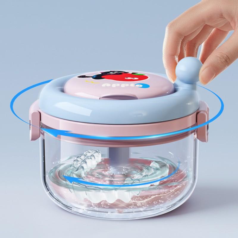 Orthodontic Appliance Storage Box, Rotating Cleaning Tray, Invisible Retainer Drain Layered Portable Sealed Orthodontic Case, Ideal Organizational Solution