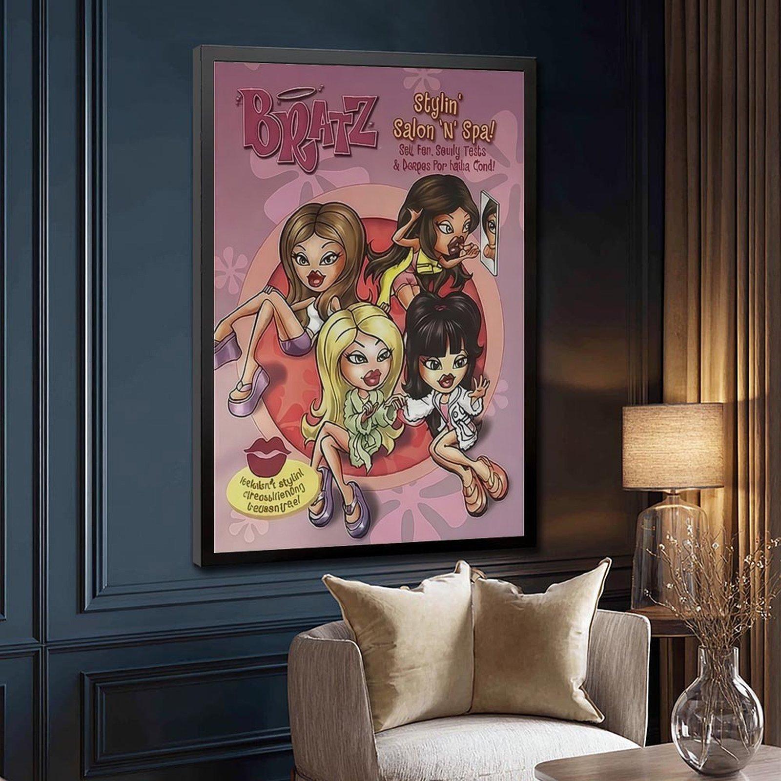 High-Quality Modern Vibrant Cartoon Print Wall Art Poster, Decorative Artwork, Doll Lover Cartoon Girl Home Decor, Art Print, Perfect Gift for Living Room, Bedroom, Office, Canvas Wall Art Painting, Cute Aesthetic Decor for Kids Room Dorm Nursery