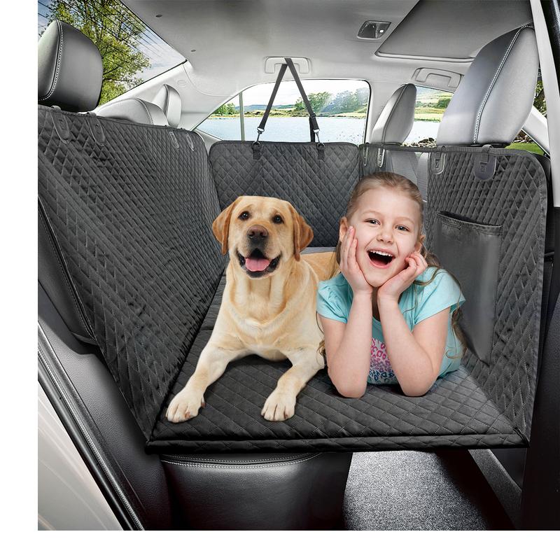 Dog Car Seat Cover for Back Seat, Waterproof Back Seat Extender for Dogs Supports 400lbs, Hard Bottom Car Seat Cover for Dogs, Sturdy Dogs Seat Cover for Car SUV