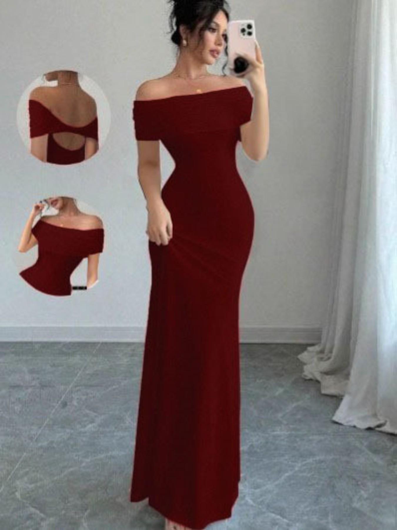 Summer Sleeveless One-Shoulder Dress, Fashion Slim Fit Elegant Lady Sexy Bodycon Dress, Women's Stylish Summer Clothing