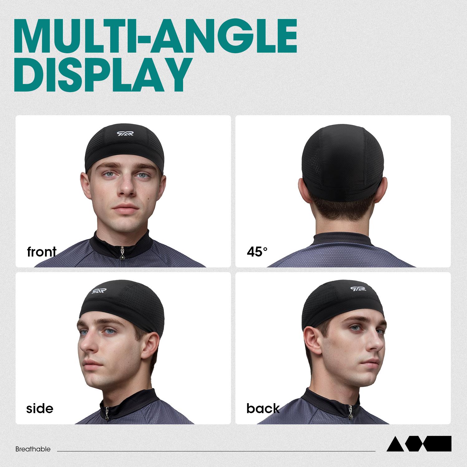 Breathable Skull Cap, 3 Counts/set Color-blocked Design Cycling Hat, Sports Hat, Quick-dry & Sweat-resistant Technology Hat for Running & Biking