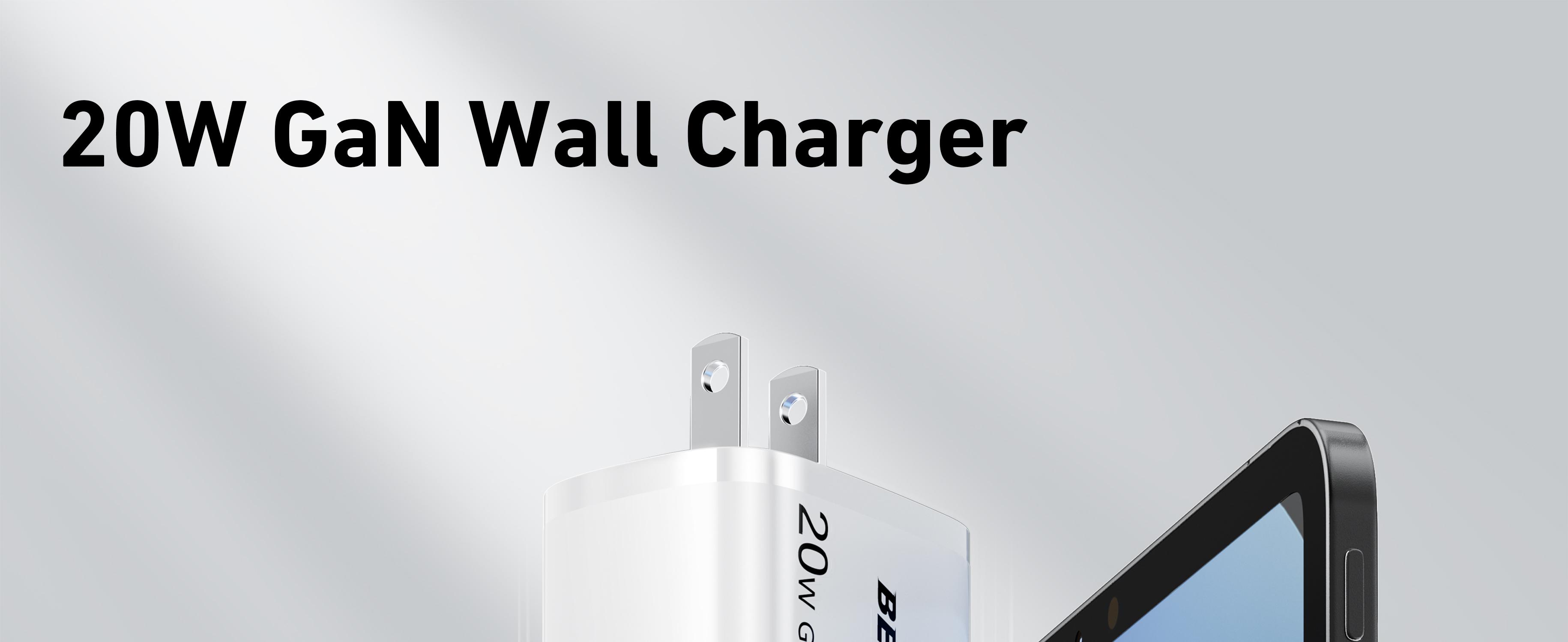 BENFEI USB C Charger, 20W GaN Wall Charger Compatible with iPhone 16/16 Pro/Pro Max/iPad Pro with 60W 3ft USB-C Cable