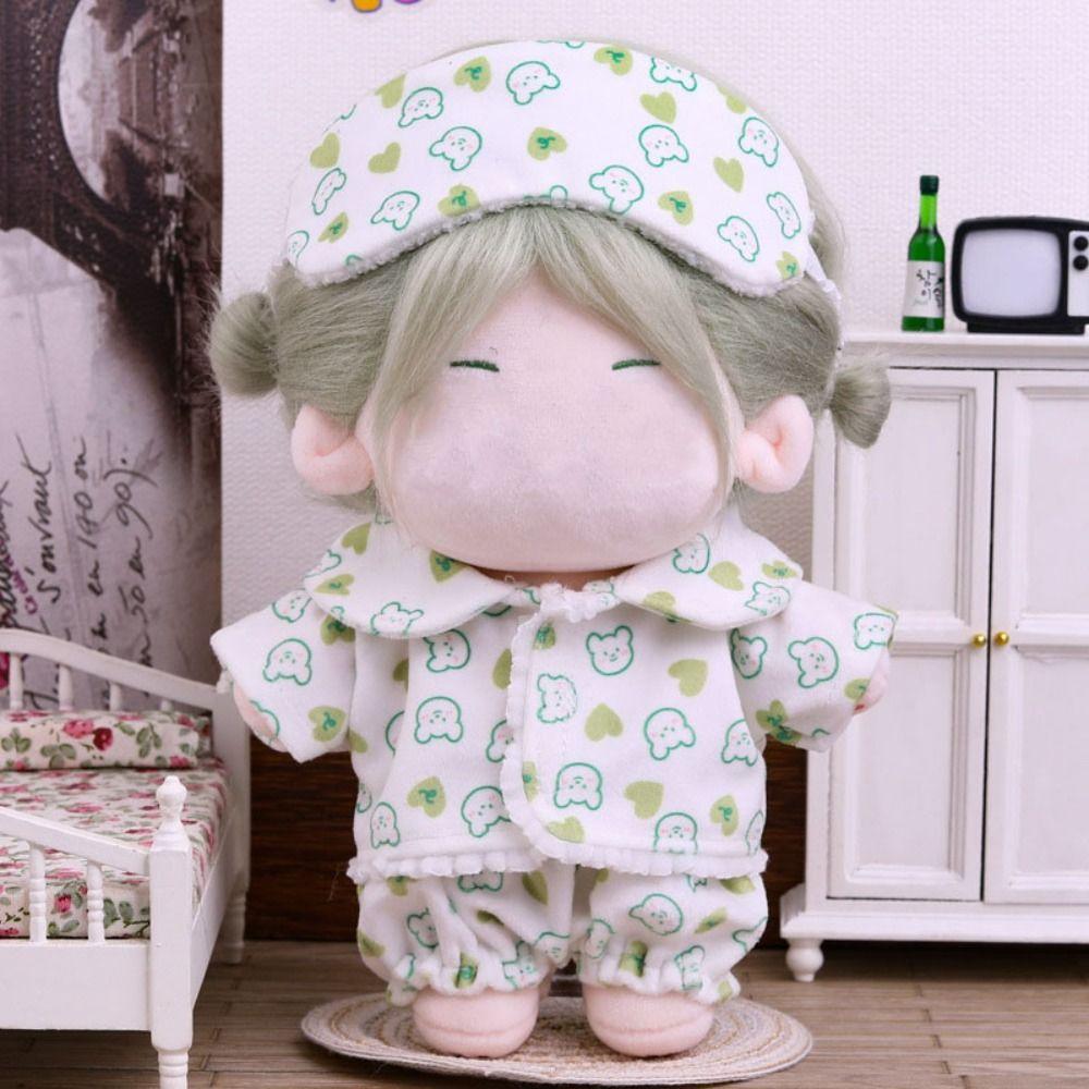 Shirt Shorts Patch Doll Clothes Doll Accessories For Cotton 20cm Doll Pajamas Suit Photo Props Cartoon Mini Blouse Pants Set
