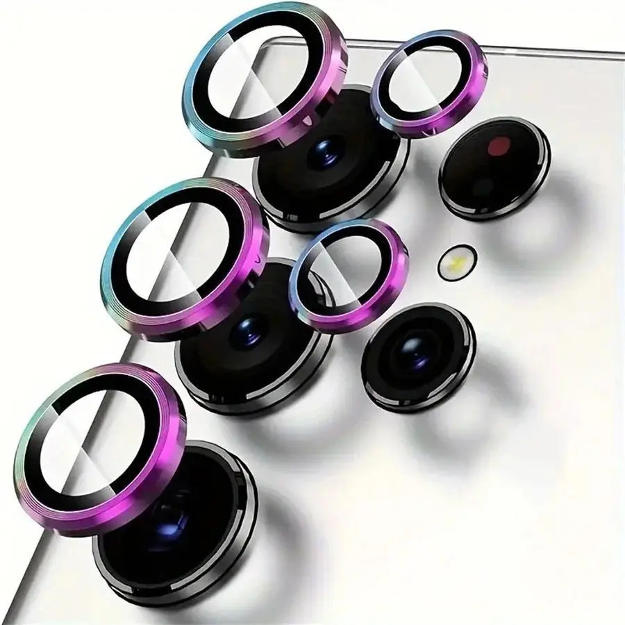 5Pcs/1Set Metallic Luster Lens Protector Cover For Samsung Galaxy S25 S24 S23 S22 Ultra Full Protective Cover Camera Protection
