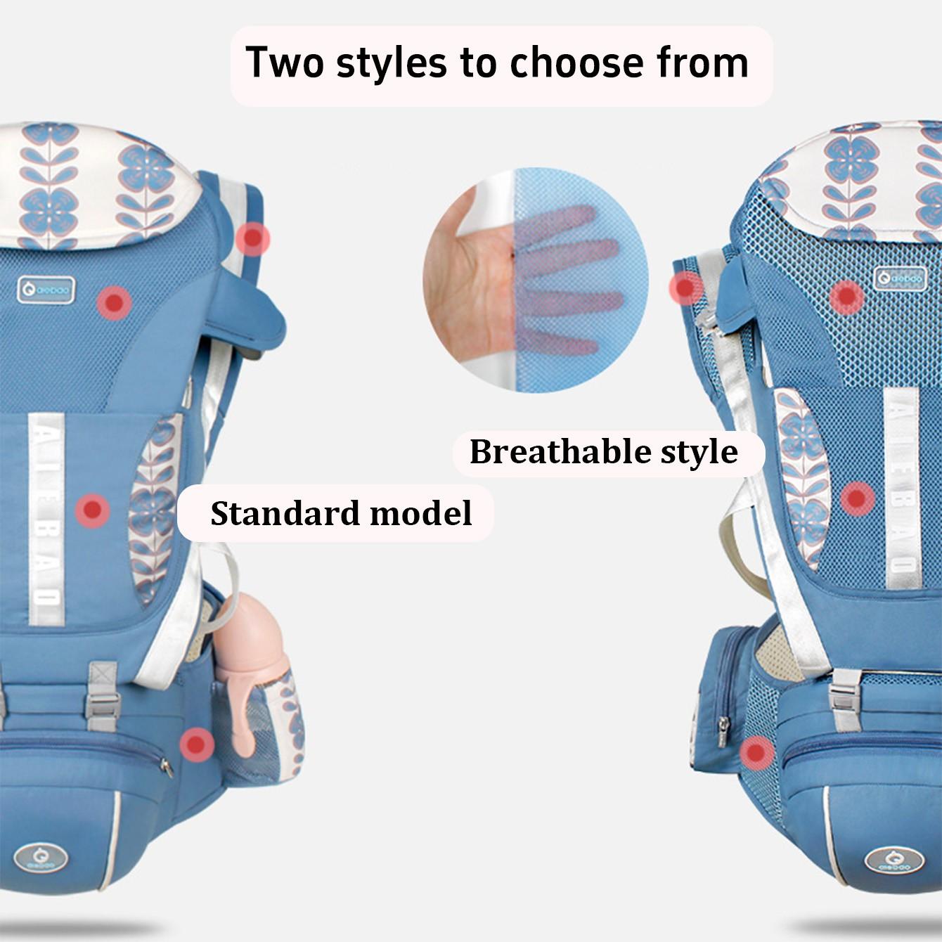 Multifunctional Baby Carrier with Waist Stool, Adjustable Front Carry Sling for Infants, Kangaroo Style Backpack for Newborns to Toddlers