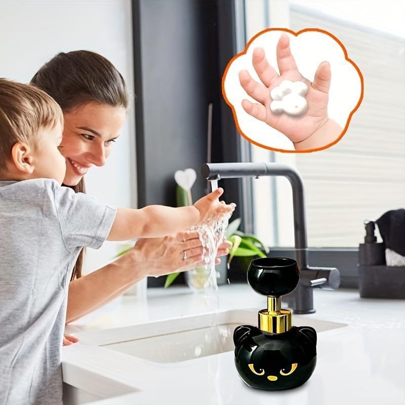 Cat Paw Foam Soap Dispenser Cute Refillable Foaming Pump That Prints Paw-Shaped Foam Fun Bathroom Kitchen Hand Soap Bottle for Kids, Cat Lovers &Holiday Gift